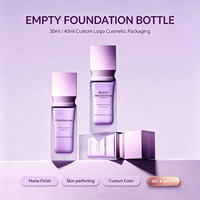 Vente en gros de flacons pompe en verre pour fond de teint liquide 30 ml / flacons en verre pour huile cosmétique / flacons cosmétiques pour lotion