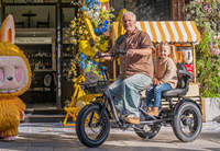 Tricycle électrique motorisé Tiniover Creek Pro 48V, carrosserie ouverte, 2 adultes/sénior, autonomie 50-70 km, capacité de charge élevée