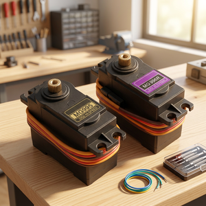 Servomoteur numérique micro MG995 MG996 MG996R à couple élevé avec engrenages entièrement métalliques pour modèles de voitures RC JR, hélicoptères, bateaux, avions et projets DIY - Product Image 1