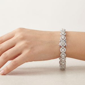 Pulsera de Plata de Ley con Diamante Cultivado en Laboratorio CVD de 7.50 Ct, Corte Brillante, Claridad VVS-VS, Color E, Certificado IGI, para Mujer - Product Image 1