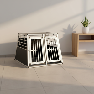 Fabrika toptan alüminyum kafes çoklu boyut çift kapılar seyahat evcil hayvan sandığı katlanabilir alüminyum köpek evi seyahat kafes - Product Image 1