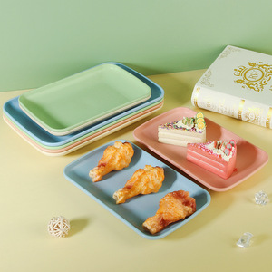High Quality <strong>Custom</strong> Melamine Plastic <strong>Serving</strong> <strong>Tray</strong> Modern Design Bulk Food <strong>Serving</strong> <strong>Tray</strong> for Cafeteria Low Price with MOQ 100pcs - Product Image 1