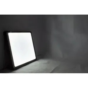 Moderna lampada da soffitto a LED 24W bianca fredda per Home Office con telecomando montato su superficie quadrata 4000K temperatura colore plastica - Product Image 4