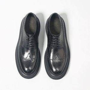 Chaussures en cuir véritable pour hommes, de luxe, de haute qualité, tendance, décontractées, à la mode, à semelle épaisse, légères, en vente - Product Image 3