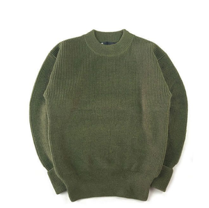 DFW0217 Customized winter warm <b>Wool</b> cotton acrylic knitted men sweaters long sleeves patched - Product Image 3