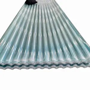 Feuille en plastique ondulée claire bleue de la fibre de verre FRP pour la toiture de lucarne
