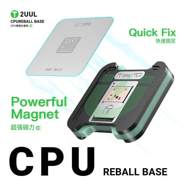 2UUL BH17 CPUREBALL BASE 75 in 1 BGA Reballing Stencil Set Magnetic Dual-Sided Platform for Phone CPU SSD Logic Board Repair