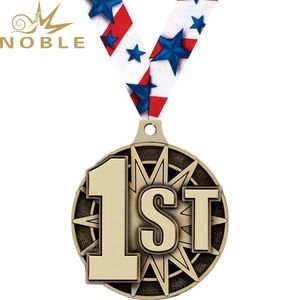 Edle 1. Platz medaille mit Star Striped Ribbon Sports Award für Wettbewerbe 1. bis 6. Rang Medaillen - Product Image 1