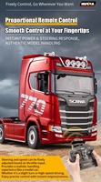 2026 Huina 1:18 Scania 770S Camión Tractor RC con Plataforma Plana 2.4GHz 19 Canales Control Remoto con Luces LED y Sonido RTR