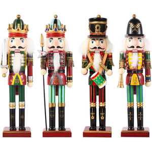 Figura de Cascanueces de Madera de 7*29.5cm, Muñeco Soldado Pintado a Mano, Adornos Navideños, Decoración Ecológica - Product Image 1