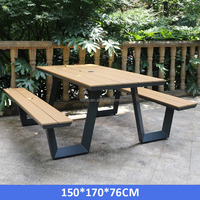 Ensemble de tables à manger de haute qualité en bois, table de jardin pour bière, pique-nique, table et banc d'extérieur