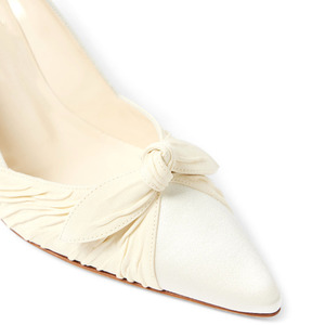 <strong>Ivory</strong> Bride <strong>Wedding</strong> Low Heel <strong>White</strong> Bridal Heels <strong>Shoes</strong> With Bow on Front - Product Image 2