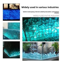 Vente en gros d'usine de morceaux de verre bleu turquoise broyé, pierres de verre irrégulières hautement transparentes pour aménagement d'aquarium CN/FUJ