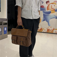 Sac à main vintage en cuir PU marron pour homme, sac messager grande capacité, étanche, pour le bureau, les voyages