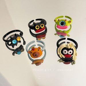 Anillo <span class=keywords><strong>de</strong></span> Monstruo Pequeño, Feo y Divertido <span class=keywords><strong>de</strong></span> Dibujos Animados, Joyería <span class=keywords><strong>de</strong></span> Moda al por Mayor, <span class=keywords><strong>Anillos</strong></span> Ajustables Abiertos para Mujer - Product Image 3