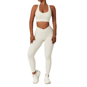 Fabricant personnalisé Ensemble de soutien-gorge de yoga pour femmes, doux, léger, coupe en V, scrunch dans le dos - Product Image 3
