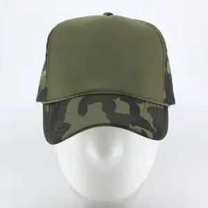 Sombreros de camionero de camuflaje de salida de fábrica gorra de camionero de espuma personalizada de alta calidad gorras de camionero con logotipo bordado en blanco para hombres