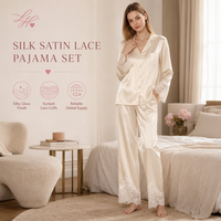 Ensemble pyjama en satin de soie pur à manches longues et boutonnage frontal pour femme, prêt à être expédié, livraison rapide, vêtements de détente de luxe pour la maison