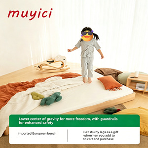 Solid Beech Wood Minimalist Eco-Friendly Platform Low Profile <strong>Floor</strong> <strong>Bed</strong> <strong>Frame</strong> No Headboard for Adults &amp; Kids Bedroom - Product Image 2
