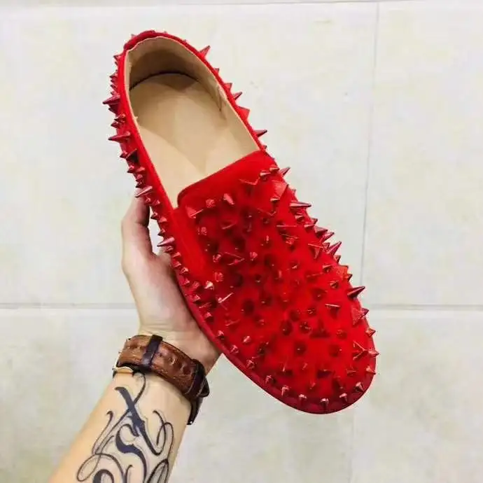 Sneaker olahraga berlari sol merah asli, Sneaker desainer kulit asli, sepatu kets modis mewah bermerek terkenal