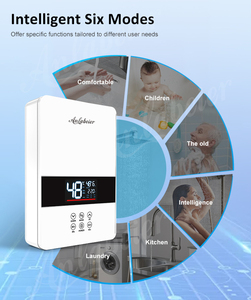 Chauffe-eau électrique instantané 6000W mural, étanche IPX4 avec écran LED pour salle de bain d'hôtel - Product Image 6