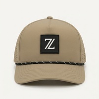 Casquettes de baseball imperméables personnalisées en gros OEM, casquette 5 panneaux avec cordon, logo en silicone 3D, casquettes de sport respirantes, motif léopard pour hommes et femmes