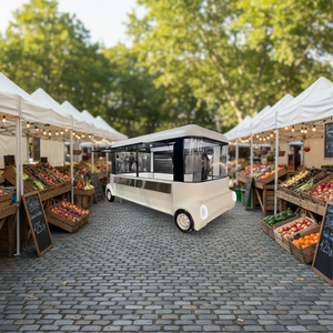 Remorque alimentaire élégante et personnalisée, tractable, avec alimentation intégrée, en acier inoxydable résistant à la rouille, pour la vente de BBQ, de glaces, de bonbons et de chips - Product Image 1