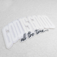 Applique fer sur Dieu est bon patchs Chenille lettres Chenille personnalisées dieu est bon tout le temps Patch pour sweats à capuche vêtements chapeaux