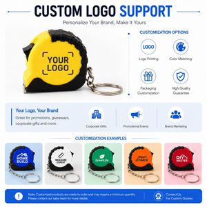 Custom logo Promotional Gift Portable Mini <b>Steel</b> Tape Measure 1M Keychain Measuring Tape Keychains - Product Image 4