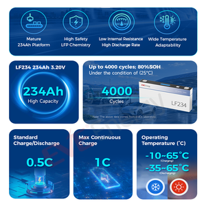 เซลล์แบตเตอรี่ลิเธียมไอออนแบบปริซึม LF234 EVE 3.2V 234ah สำหรับยานพาหนะ LFP - Product Image 3