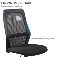 Fauteuil de bureau ergonomique pivotant noir en maille intégrale, confortable et élégant, avec accoudoirs inclinables, design moderne, vente en gros
