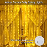 Guirlande Lumineuse Rideau Chambre 300 LED 6 Crochets 8 Modes Télécommande Fenêtre Lumière Féerique USB Noël Dimmable Mariage Fête Maison IP44