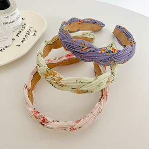 LRTOU, venta al por mayor, moda para mujer, lavado de cara, banda para el cabello bonita, tela con estampado de flores, diadema trenzada, diadema para mujer - Product Image 2