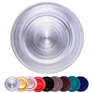 Wholesale 13" (about 33.0 Cm) Gold Sterling <b>Charger</b> Plate Disposable Eco Friendly Customized Designs Dinner Plates Weddings - Product Image 3
