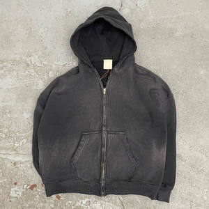 Streetwear personalizzato francese Terry senza filo in pile semplice con Zip Vintage con lavaggio acido e <span class=keywords><strong>sole</strong></span> con cappuccio in spugna francese sbiadito - Product Image 3