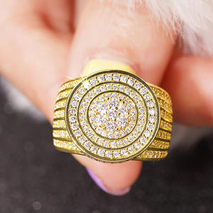 Anello con Diamante T0811 Placcato in Oro 22k, Taglio Brillante Rotondo, Diamanti Naturali, Unisex per Uso Quotidiano - Product Image 3