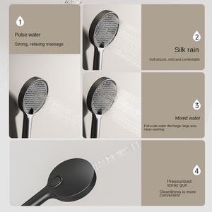 R&T K21 Soporte de Pared Cuadrado Cromado para Ducha con Tres Modos de Salida de Agua y Barra Deslizante Ajustable - Product Image 4