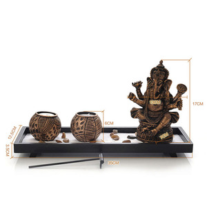 Decoración de Jardín <span class=keywords><strong>Zen</strong></span> de Resina para Escritorio con Estatua de Buda Tailandés y Portavelas Estilo Budista - Product Image 2