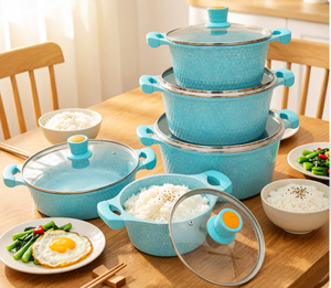Ensemble de 10 pièces de casseroles, faitouts, poêles à frire et poêles à sauter en aluminium moulé sous pression Zunke - Product Image 3