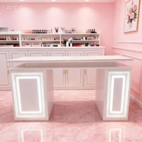 Juego de Mesa y Silla de Pedicura y Manicura de Madera para Salón de Belleza, Venta al por Mayor, Asiento Individual o Doble, Superficie de Mármol, Mesa de Uñas con Aspiradora de Polvo