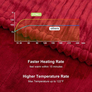 250Gsm Franela Naturaleza 4 Ajuste de calefacción Calentamiento rápido King Size Mantas calentadas de punto eléctricas Técnica doblada - Product Image 6
