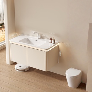 Smart Bathroom Cabinet with LED Light <b>Mirror</b> Floating Design with Ample Storage - Product Image 5