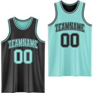 Maillots de basket-ball réversibles personnalisés pour hommes jeunes uniforme de sport personnalisé avec logo imprimé de numéro de nom d'équipe techniques simples - Product Image 1