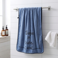 Factory Printed Large Microfiber Bath Towel Soft Absorbent Embroidery Logo Quick Dry and Compressed
