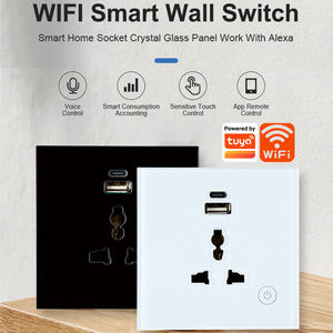 Enchufe de Pared Inteligente Wifi Tuya para Reino Unido/UE/EE. UU., Tipo C, Enchufe Eléctrico Universal con Interruptor Táctil - Product Image 2