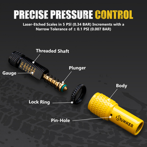 مجموعة صمامات تفريغ هواء الإطارات القابلة للتعديل ذات الإيقاف التلقائي من BUNKER INDUST، طقم من 4 قطع، أداة تخفيض ضغط هواء الإطارات، صمام هواء عجلات - Product Image 3