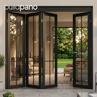 Porte pliante en verre et aluminium de style rétro de luxe, pour villa, jardin, maison, cloison intérieure, cuisine, portes pliantes