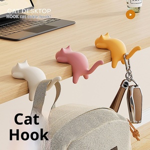 <b>Cat</b> <b>Backpack</b> Hook, Office Desk Edge, No Marking, No Punching, Student Desk Side Multifunctional Bag Hanger - Product Image 1