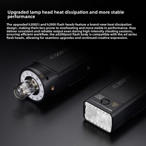 <span class=keywords><strong>Flash</strong></span> Externo Godox AD200pro - TTL con Sincronización de Alta Velocidad, 200W, Portátil, Doble Cabezal, con Batería de Litio para Cámaras SLR - Product Image 4