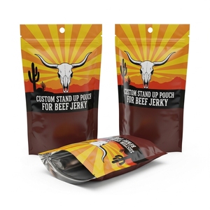 Custom Matte Beef Jerky Bags Food Grade Stand up Pouch Moisture Proof Resealable Zipper Doypack Factory Price - Product Image 1